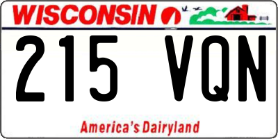 WI license plate 215VQN