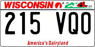 WI license plate 215VQO