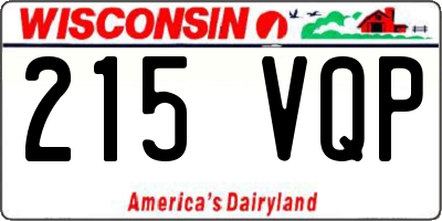 WI license plate 215VQP