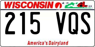 WI license plate 215VQS