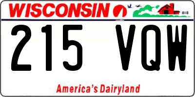 WI license plate 215VQW