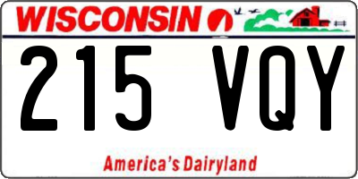 WI license plate 215VQY