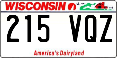 WI license plate 215VQZ