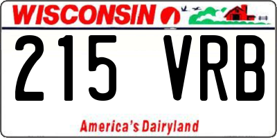 WI license plate 215VRB