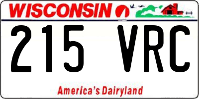 WI license plate 215VRC