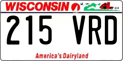 WI license plate 215VRD