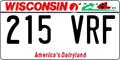WI license plate 215VRF