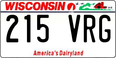 WI license plate 215VRG