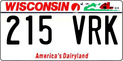 WI license plate 215VRK