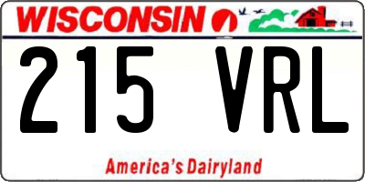 WI license plate 215VRL