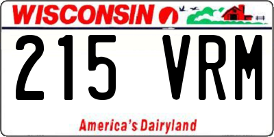 WI license plate 215VRM
