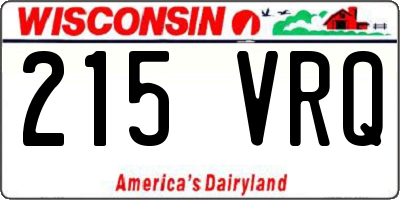WI license plate 215VRQ