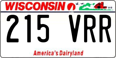 WI license plate 215VRR