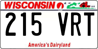 WI license plate 215VRT