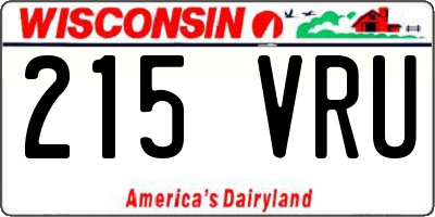WI license plate 215VRU