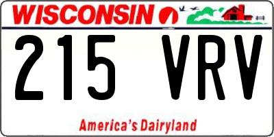 WI license plate 215VRV