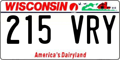 WI license plate 215VRY