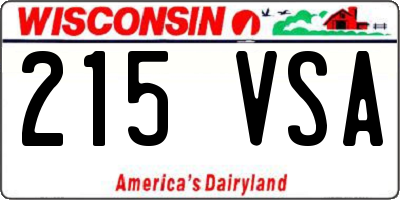WI license plate 215VSA
