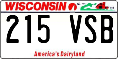 WI license plate 215VSB