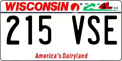WI license plate 215VSE