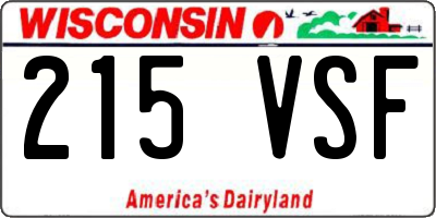 WI license plate 215VSF