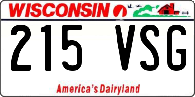 WI license plate 215VSG