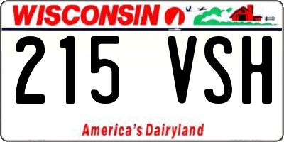WI license plate 215VSH