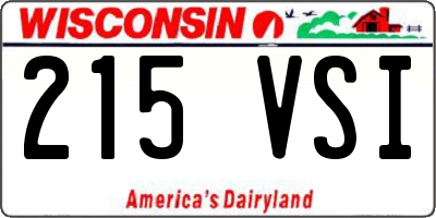 WI license plate 215VSI