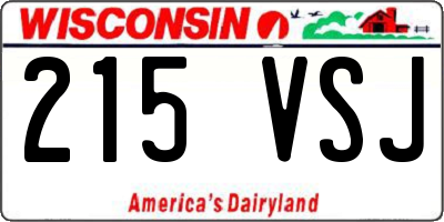 WI license plate 215VSJ
