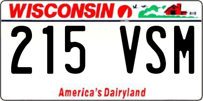 WI license plate 215VSM