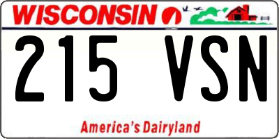 WI license plate 215VSN