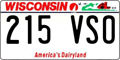 WI license plate 215VSO