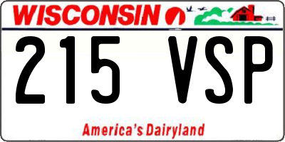 WI license plate 215VSP