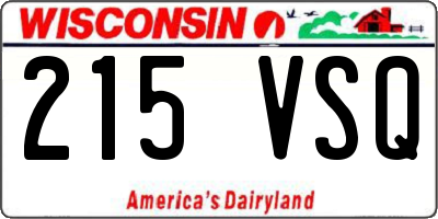 WI license plate 215VSQ