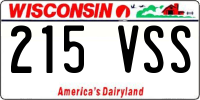 WI license plate 215VSS