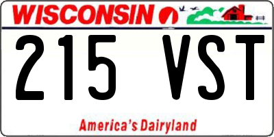 WI license plate 215VST