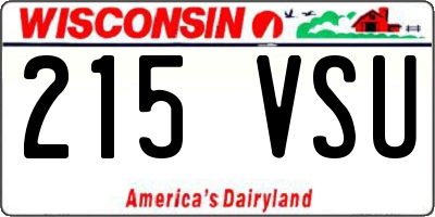 WI license plate 215VSU
