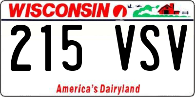 WI license plate 215VSV