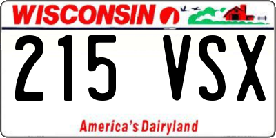 WI license plate 215VSX