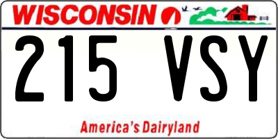 WI license plate 215VSY