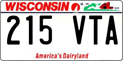 WI license plate 215VTA