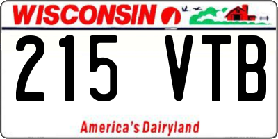 WI license plate 215VTB