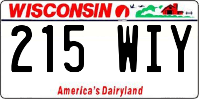 WI license plate 215WIY