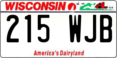 WI license plate 215WJB