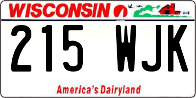 WI license plate 215WJK