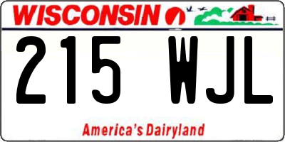 WI license plate 215WJL