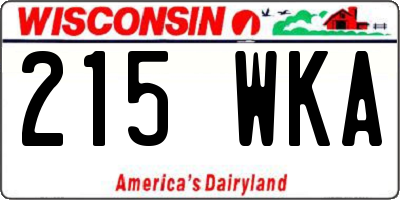 WI license plate 215WKA