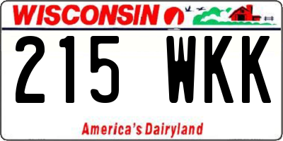 WI license plate 215WKK