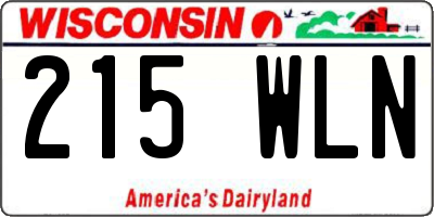 WI license plate 215WLN