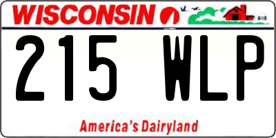 WI license plate 215WLP